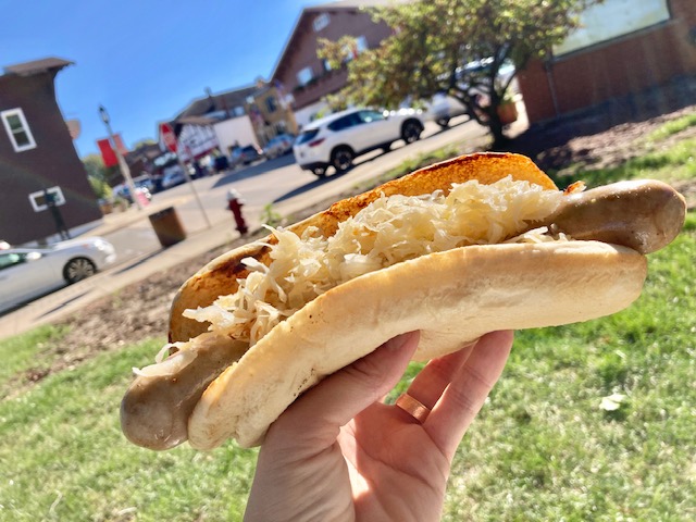 Classic bratwurst from Glarner Stube, New Glarus, Wisconsin