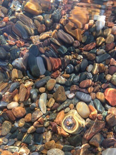 Lake Superior stones beneath lake surface