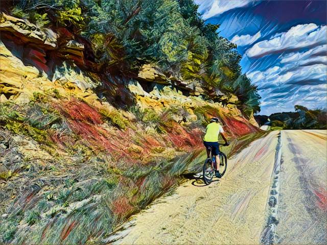 Rock outcrop along Sugar River Trail, WI